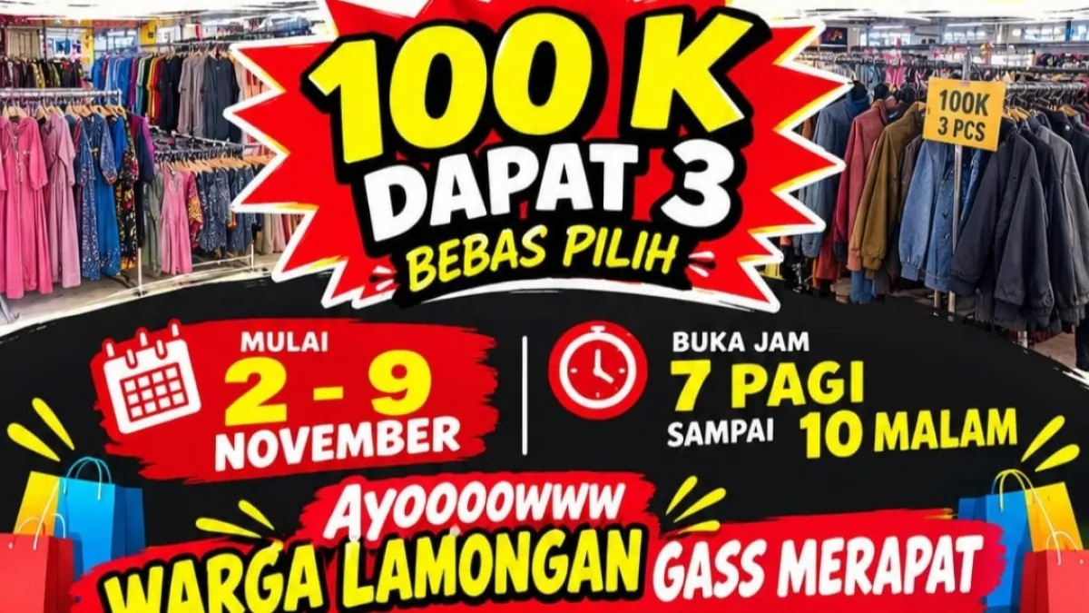 Serbu!! Pasar Modern Lamongan Ada Ajang Grosir Gede Gedean - 100 Ribu Dapat 3